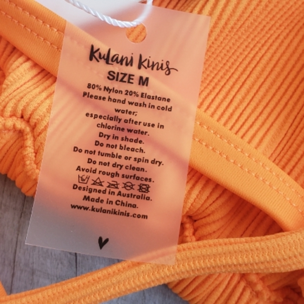 Kulani Kinis Orange Ribbed Bikini Set - Picture 7 of 8